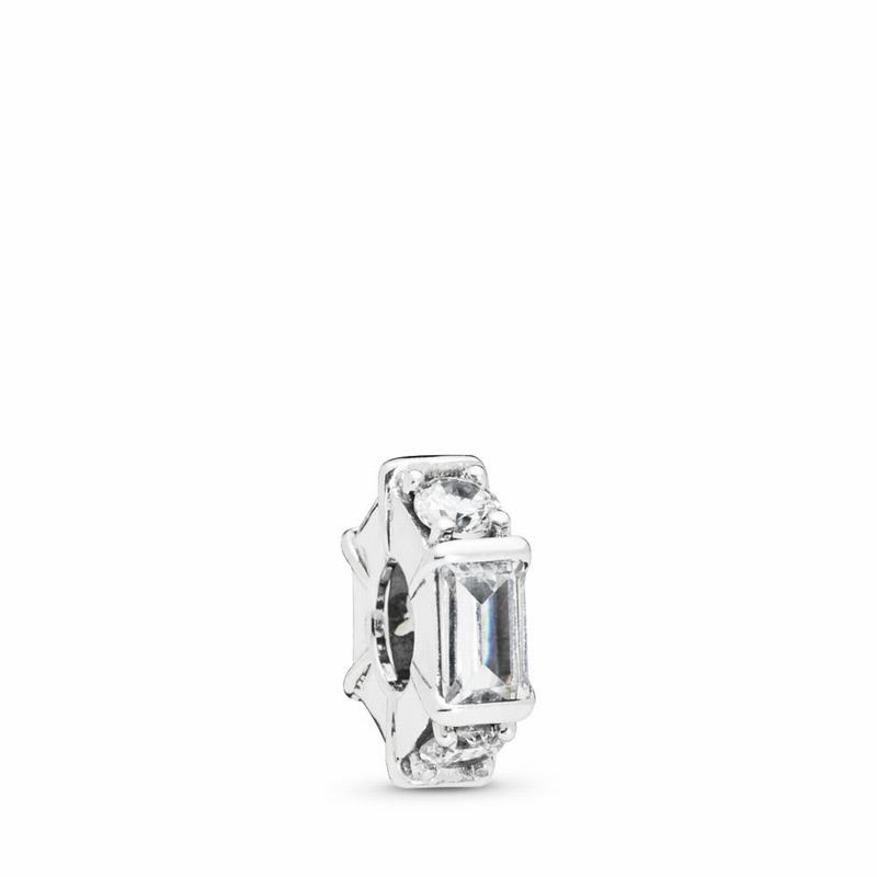 Pandora Ice Sculpture Spacer Charm - Sterling Silver/Cubic Zirconia - Canada | BT3502JZ